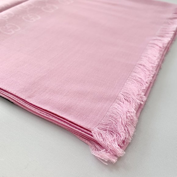 The Gucci Monogram GG Long Scarf in Rose Pink - Picture 3 of 12